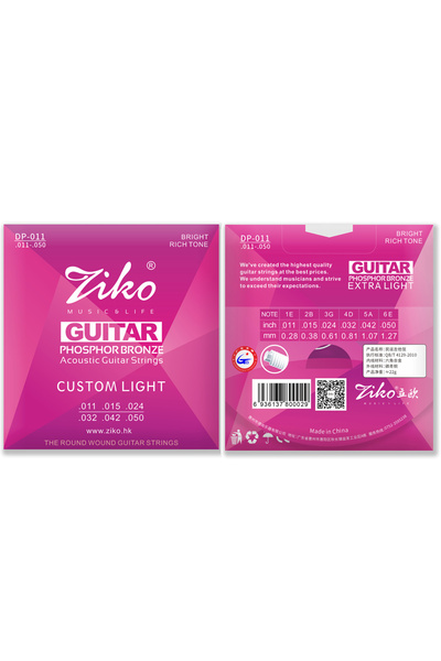 Choice17 DP-011 ZIKO Acoustic Guitar Strings Carbon Steel Hexagonal Alloy Beg...