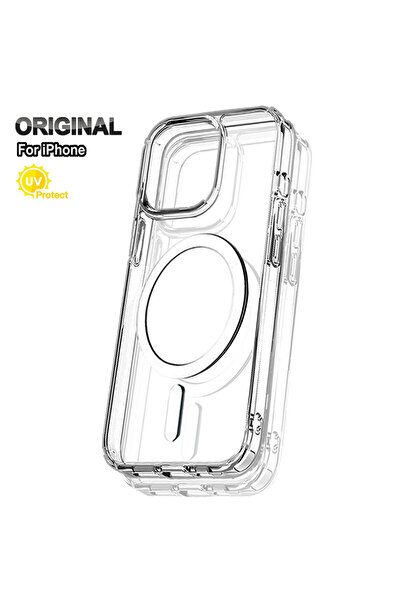 Choice10 جراب أصلي شفاف مغناطيسي لهاتف آيفون 12، متوافق مع هواتف آيفون 16، 15...