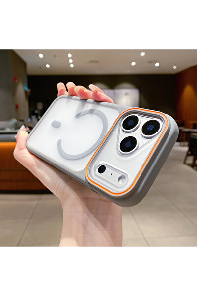 Choice59 جراب مغناطيسي فاخر شفاف رمادي اللون من مادة TPU لهاتف iPhone 16 Pro ...