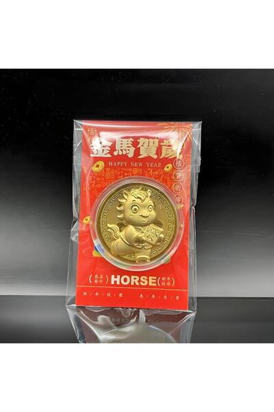 Choice1 عملة تذكارية ذهبية اللون على شكل حصان زودياك، مقاس A3، لعام 2026، مصن...