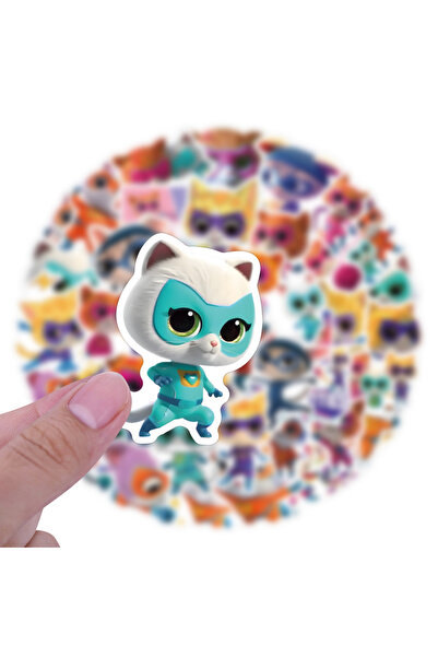 Choice ٥٠ قطعة أو ١٠٠ قطعة من ملصقات القطط الخارقة، ملصقات جرافيتي للقطط الكر...