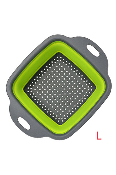 Choice Green L LMETJMA Square Collapsible Colander Silicone Kitchen Foldable ...