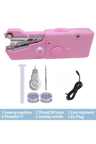 Choice1 ماكينة خياطة يدوية محمولة وردية اللون من الفئة B، كهربائية، سهلة التر...