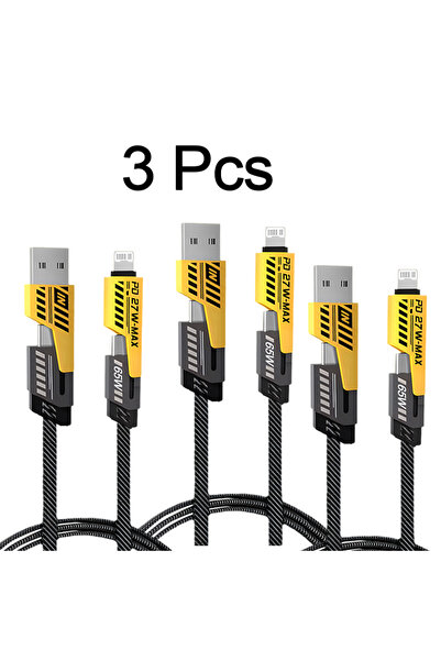 Choice كابل بيانات متعدد الوظائف 4 في 1 مكون من 3 قطع، شحن فائق السرعة PD27W،...