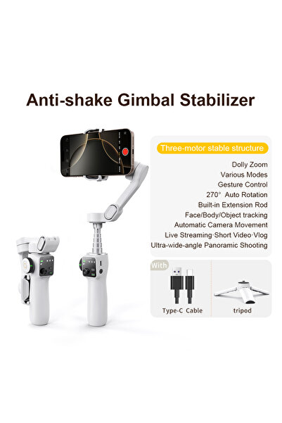 choice2 مثبت جيمبال محمول باليد أبيض من أهوان مضاد للاهتزاز، عصا سيلفي طويلة ...