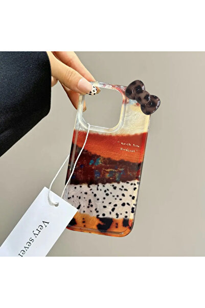 Choice12 غلاف هاتف iPhone 17 Pro Max بتصميم بسيط ورسوم متحركة، مزين بفيونكة ث...