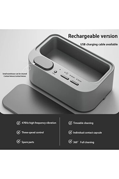 choice2 جهاز تنظيف أبيض بتردد 48 كيلو هرتز، منظف بالموجات فوق الصوتية، حاوية ...