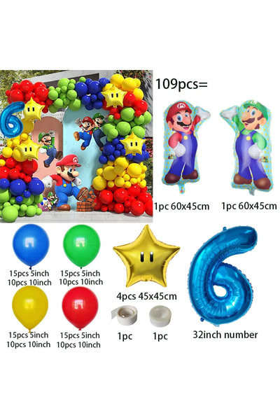 Choice8 قوس بالونات لاتكس أحمر وأزرق وأصفر من مينيسو، كما هو موضح في الصورة -...