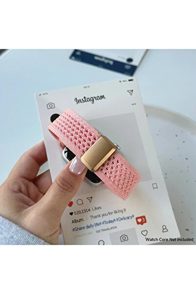 Choice3 سوار ساعة وردي اللون بتصميم كرتوني، مصنوع من النايلون المضفر، مزود بإ...