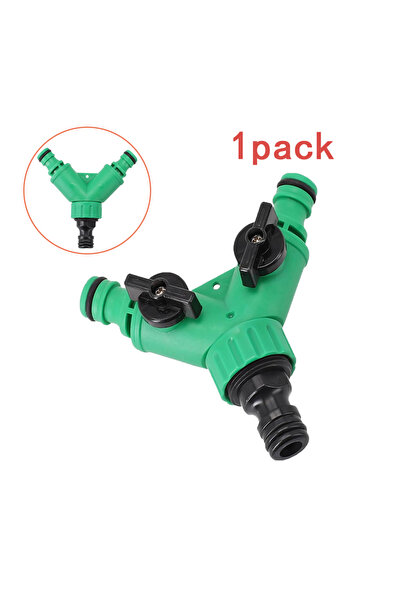 Choice 2-Way Garden Hose Splitter Y Connector - Quick Connect Valve with On/O...