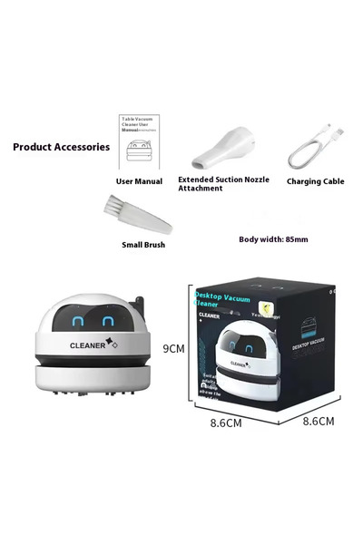Choice مكنسة كهربائية صغيرة قابلة لإعادة الشحن من هومفيش، لون أبيض، لتنظيف نش...