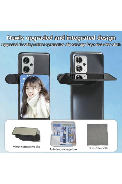 Choice1 مرآة سماء قابلة للتعديل باللون الأسود 2 في 1 مرآة خلفية للهاتف لالتقا...