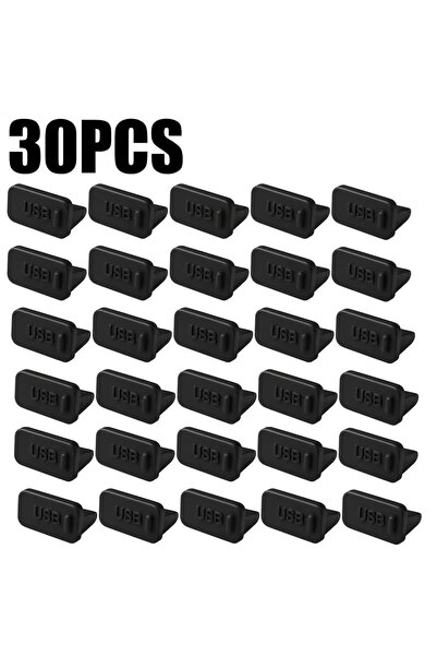 Choice7 30 سدادة سوداء مانعة للغبار لمنفذ شاحن USB-A، غطاء مقبس أنثى سيليكون ...