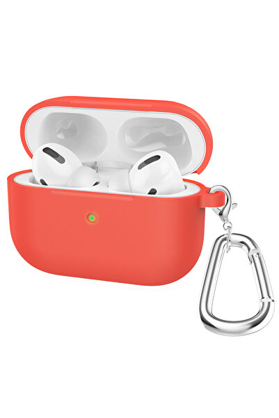 Choice19 غطاء سيليكون أحمر لسماعات AirPods Pro، مزود بخطاف، غطاء بلوتوث لسماع...