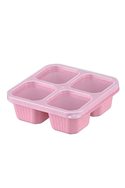 Choice3 علبة وجبات خفيفة وردية اللون بأربعة أقسام، مناسبة للأطفال والكبار، لح...