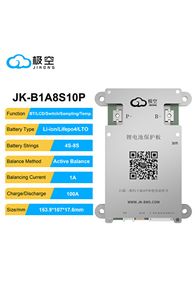 Choice JK-B1A8S10P JIKONG B1A8S10P 4S 5S 6S 7S 8S 100A BMS 12V 24V BATTERY 1A...