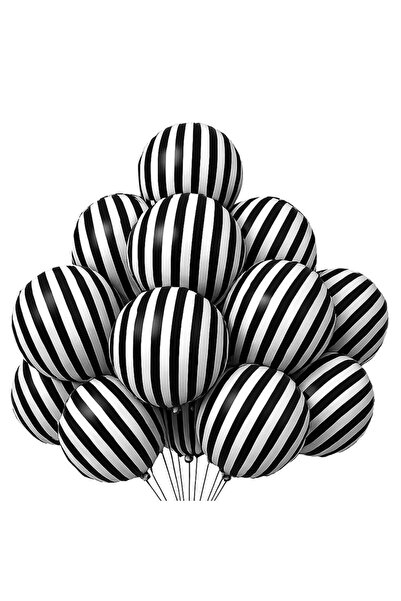 Choice بالونات من رقائق الألومنيوم مخطط الأسود والأبيض، مقاس 18 بوصة كما في ا...