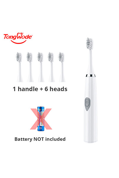 Choice4 White With 6 Brush Tongwode Electric Toothbrush for Adults Soft Brist...