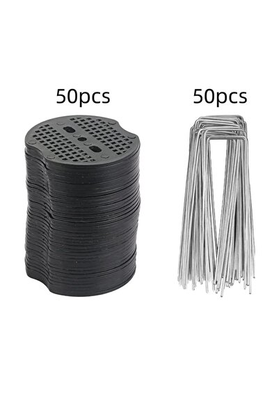 Choice3 100pcs 40/80Pcs U-shaped Ground Pegs with Buffer Washers Garden Pegs ...