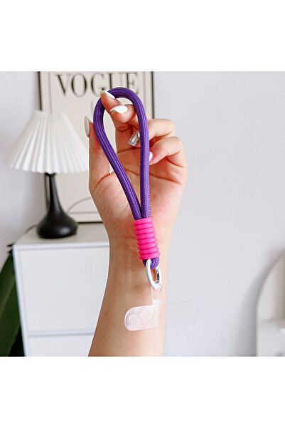 Choice6 حبل تعليق للهاتف المحمول من بوليستر /النايلون، بنفسجي اللون، بسيط ومر...