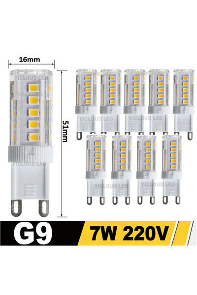 choice2 مصباح LED أبيض بارد G9 بقوة 7 واط، 220 فولت، 10 قطع، G9 LED بقوة 18 و...