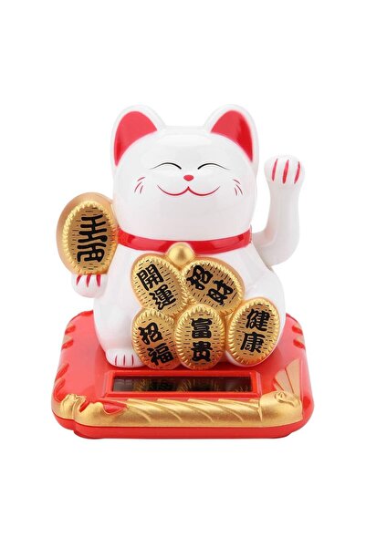 Choice3 تمثال قطة الحظ الصينية البيضاء الصغيرة (قطعة واحدة) بطول 2.9 بوصة، زي...
