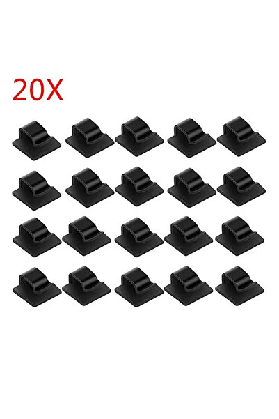 choice2 20pcs black 10-100Pcs Self adhesive Silicone Cable Clips Organizer fo...