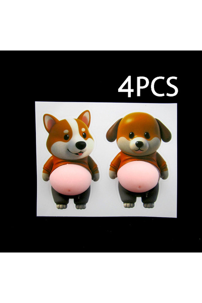 Choice 4 قطع ملصقات شيبا إينو ثلاثية الأبعاد رقم 2 - ملصقات شيبا إينو برتقالي...