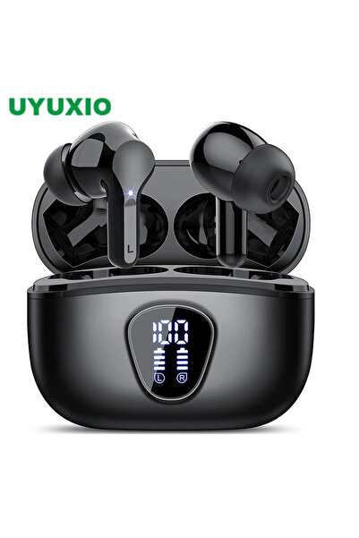 Choice سماعات أذن لاسلكية UYUXIO BT5.4 سوداء اللون، مزودة بشاشة LED، صوت ستير...
