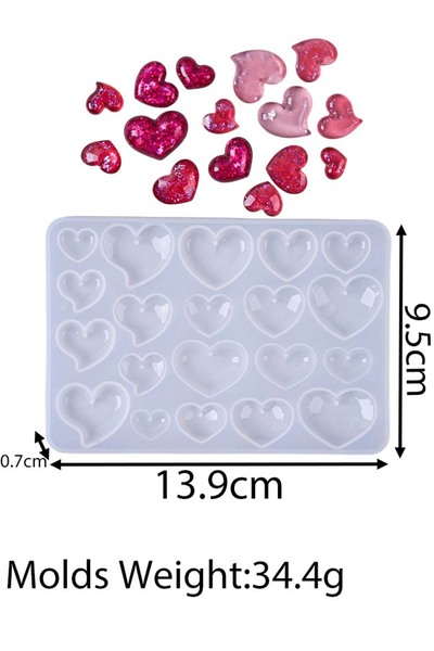 choice2 قالب سيليكون لأقراط سلسلة القلوب (03) - اصنع بنفسك قلادة على شكل قلب ...