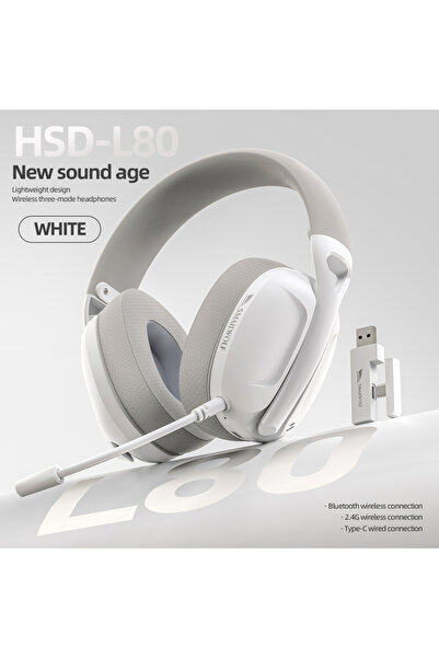 Choice4 سماعة ألعاب لاسلكية بلوتوث SMAILWOLF L80 بيضاء اللون، بثلاثة أوضاع، و...