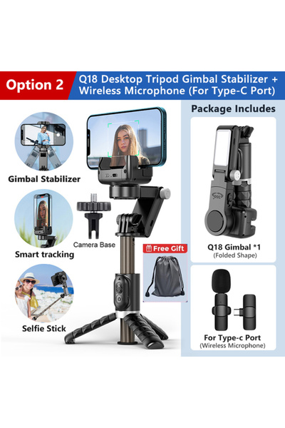 Choice1 حامل ثلاثي القوائم محمول باليد مزود بميكروفون من النوع C، وعصا سيلفي،...