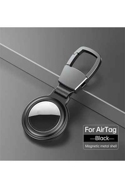 Choice1 Black Metal Magnetic Anti-Lost Keychain Holder Case For Airtag Air Ta...