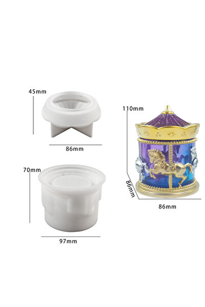 Choice قالب سيليكون على شكل صندوق تخزين دوار، كما هو موضح في الصورة، لصنع برط...