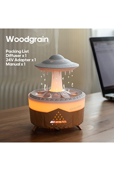 Choice3 EU Light woodgrain Creative UFO Aroma Diffuser Sprayer Air Humidifier...