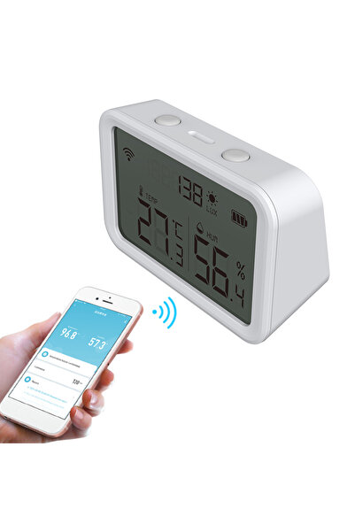 Choice مستشعر فودول الأبيض للواي فاي لقياس درجة الحرارة والرطوبة والسطوع، 3 ف...