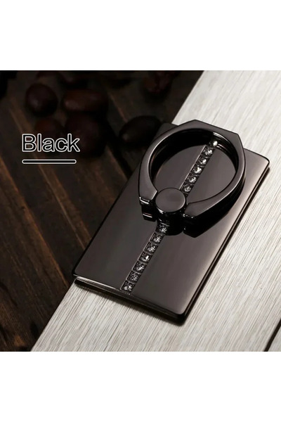 choice2 حامل حلقي أسود دوار 360 درجة للهاتف، حامل معدني عالمي للهاتف، مانع لل...