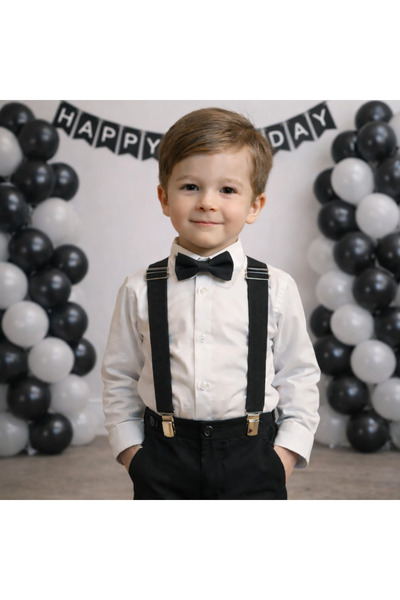 Monkabox Set za dečaka od 1 do 5 godina sa tregerima i leptir mašnom – Elegan...