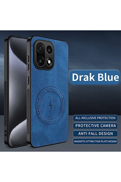 Choice OnePlus 15 blue For 15 Case Luxury Leather Skin Magnetic Magsafe Prote...