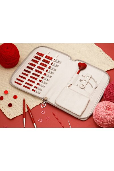 KnitPro Amore Değiştirilebilir Misinalı Şiş Seti (13cm)