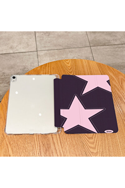 Choice5 جراب شفاف بسيط ثلاثي الطيات بنمط نجمة بنفسجية لأجهزة iPad Pro مقاس 10...