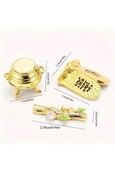 Choice 3 قطع من تمثال تابوت العهد التاريخي، نسخة طبق الأصل مطلية بالذهب، زينة...