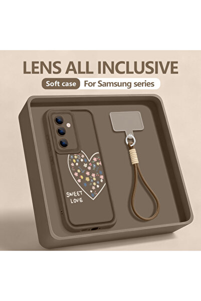 Choice10 غلاف هاتف Galaxy S25 FE B005 بتصميم قلوب حب حلوة بنكهة القهوة مع حبل...