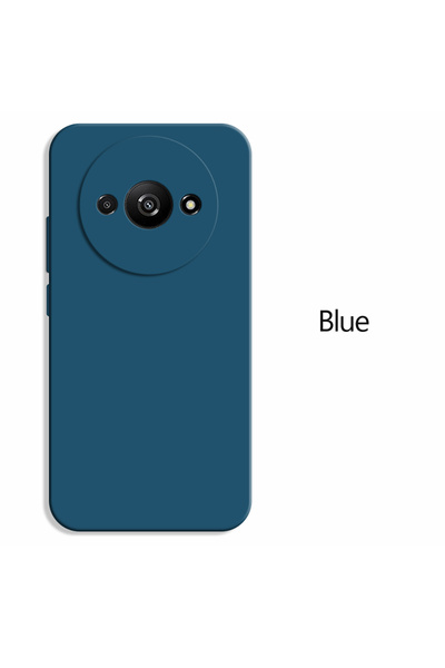 choice2 حافظة سيليكون سائلة فاخرة باللون الأزرق لهاتف Redmi A3 A3x غطاء لهاتف...