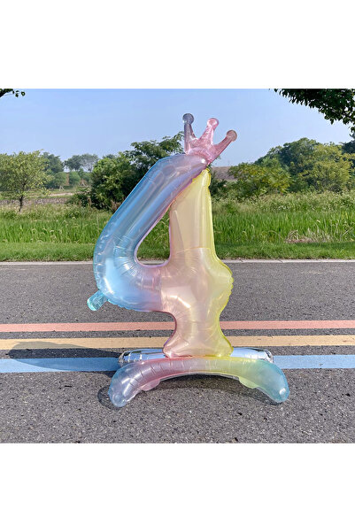 Choice5 32inch 4 32 inch Rainbow Gradient Digital Standing Balloon Aluminum F...