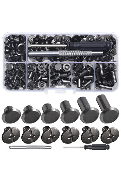 Choice 110 مجموعة من مسامير شيكاغو السوداء، مسامير تثبيت جلد، مسامير ربط شيكا...