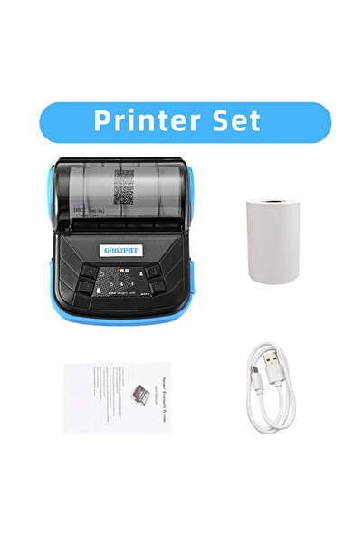 Choice20 طابعة حراري محمولة لاسلكية تعمل بتقنية بلوتوث، مزودة بمقبس أوروبي، م...