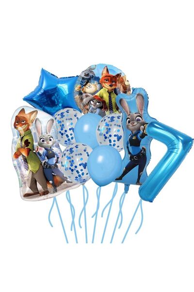 Choice13 كما هو موضح، أزرق 7، ديزني زوتوبيا، رسوم متحركة كاواي جودي نيك بالون...