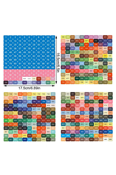 Choice Square Square Round Heart 447 DMC Labels Stickers, Colorful Number Sti...