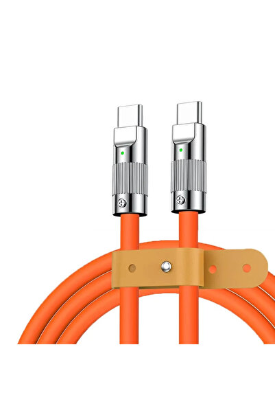 Choice3 كابل USB أصلي من النوع C إلى النوع C بطول 2 متر، برتقالي اللون، يدعم ...